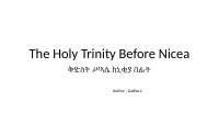 The Holy Trinity Before Nicea.pdf